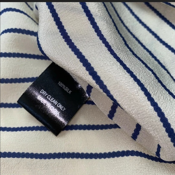 The Reformation 100% Silk Striped Lace Up Blouse - Picture 7 of 8